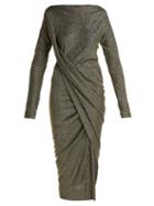 Matchesfashion.com Vivienne Westwood Anglomania - Vian Draped Midi Dress - Womens - Navy