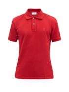Matchesfashion.com Ami - Logo-embroidered Cotton Polo Shirt - Mens - Red