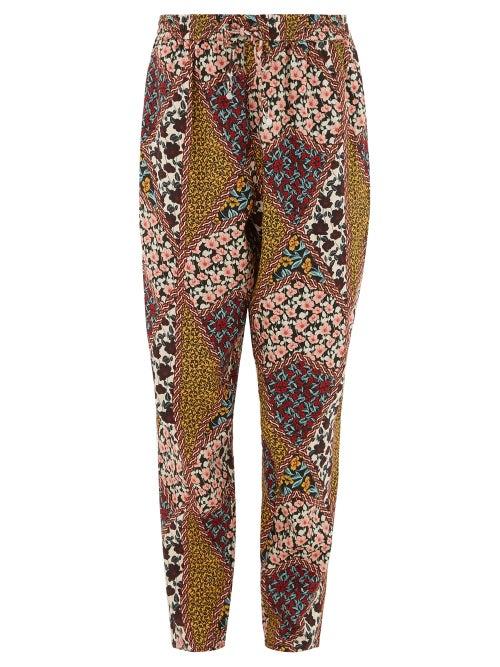 Matchesfashion.com The Upside - Poppy Floral-print Crepe Trousers - Womens - Green Multi