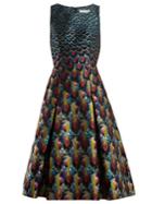 Mary Katrantzou Talon Feather-jacquard Midi Dress