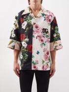 Dolce & Gabbana - Logo-appliqu Printed Floral-brocade Shirt - Mens - Multi