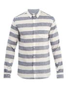 Solid & Striped Striped Button-down Cotton Linen Shirt