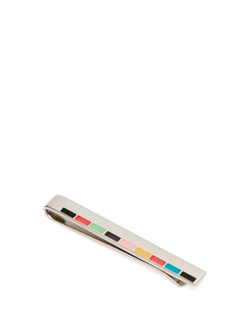 Matchesfashion.com Paul Smith - Artist-stripe Metal Tie Clip - Mens - Silver