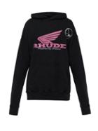 Matchesfashion.com Rhude - Rhonda Logo Print Cotton Hooded Sweatshirt - Mens - Black Multi