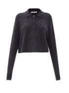 Matchesfashion.com Acne Studios - Cropped Polo Sweater - Womens - Dark Grey