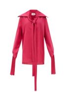 Matchesfashion.com Charles Jeffrey Loverboy - Maggie Sailor-collar Organic-cotton Shirt - Womens - Dark Pink