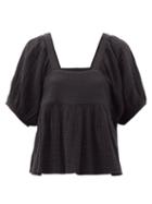 Matchesfashion.com Anaak - Bridgette Square-neck Cotton Top - Womens - Black