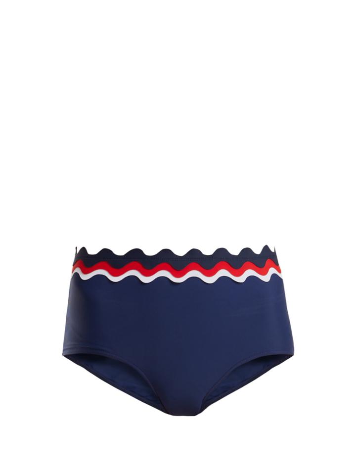 Rye Balmy Scallop-edged High-rise Bikini Briefs