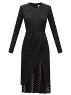 Matchesfashion.com Duncan - Delaporte Eyelet-embellished Pleated Dress - Womens - Black