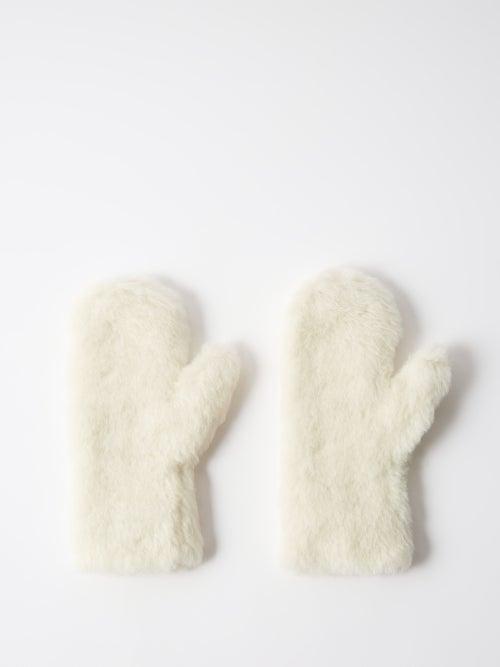 Max Mara - Ombrato Mittens - Womens - Cream