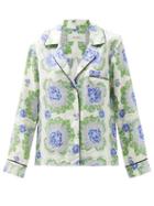 Matchesfashion.com Rodarte - Floral-print Silk-satin Twill Top - Womens - Green Multi