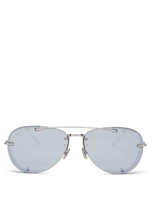 Matchesfashion.com Dior Homme Sunglasses - Diorchroma1 Aviator Sunglasses - Mens - Silver
