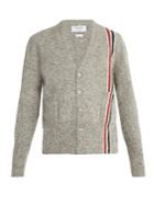 Thom Browne V-neck Stripe-detail Wool Mohair-blend Cardigan