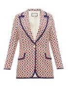 Matchesfashion.com Gucci - Horsebit-print Single-breasted Crepe Jacket - Womens - Ivory Multi