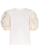 Matchesfashion.com Erdem - Theodora Fil-coup Sleeve Jersey Top - Womens - Ivory