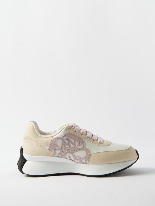 Alexander Mcqueen - Sprint Runner Leather Trainers - Womens - Pink Multi