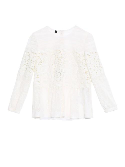Burberry Prorsum Peplum-waist Lace Blouse