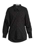 Matchesfashion.com Palmer//harding - Open Back Flocked Cotton Blend Shirt - Womens - Black