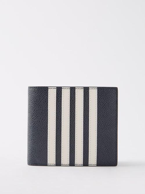 Thom Browne - Stripe Leather Bi-fold Wallet - Mens - Navy