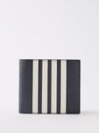 Thom Browne - Stripe Leather Bi-fold Wallet - Mens - Navy