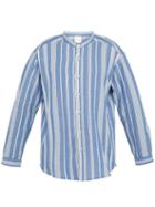 Matchesfashion.com Marrakshi Life - Striped Cotton Blend Shirt - Mens - Blue Beige