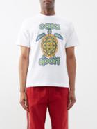 Casablanca - Turtle-print Organic Cotton T-shirt - Mens - White Print