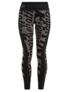 Adidas By Stella Mccartney Writing-print Stretch Training Leggings