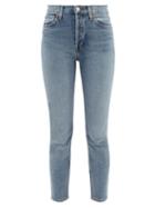 Matchesfashion.com Re/done Originals - Comfort Stretch Ankle Crop High Rise Jeans - Womens - Light Blue