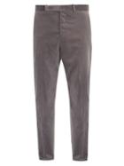 Matchesfashion.com Berluti - Slim Leg Velvet Trousers - Mens - Grey