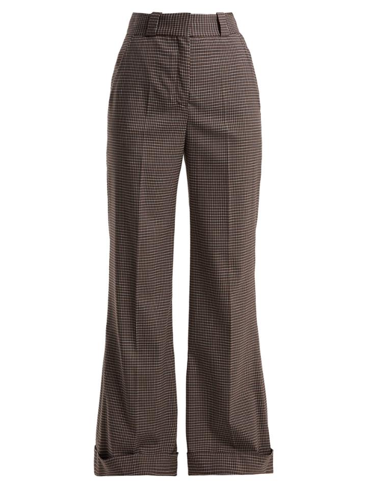 See By Chloé Mini Check Wide-leg Trousers