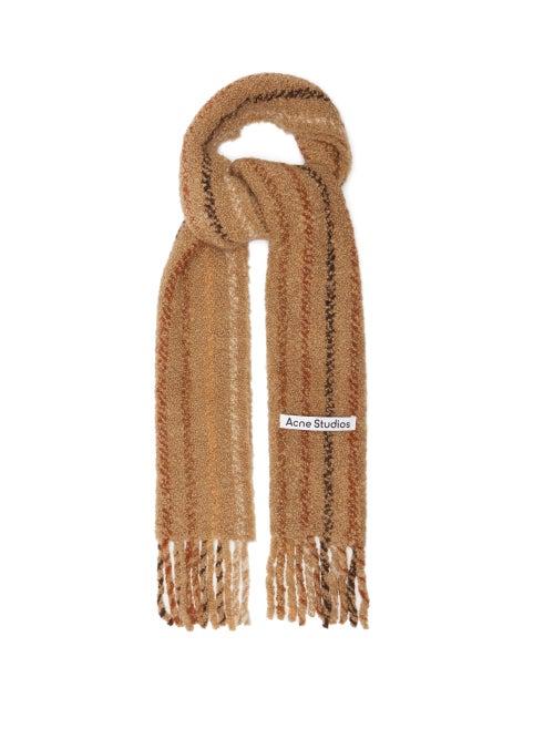 Acne Studios - Vadik Striped Alpaca-blend Scarf - Mens - Beige