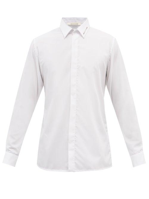 Mens Rtw 1017 Alyx 9sm - Hardware-logo Cotton-poplin Shirt - Mens - White