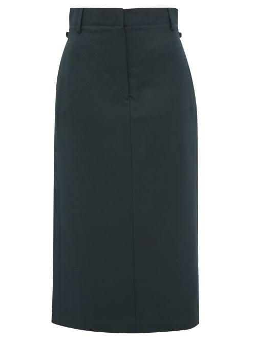 Matchesfashion.com Acne Studios - Ixandra Tailored Twill Midi Skirt - Womens - Dark Green