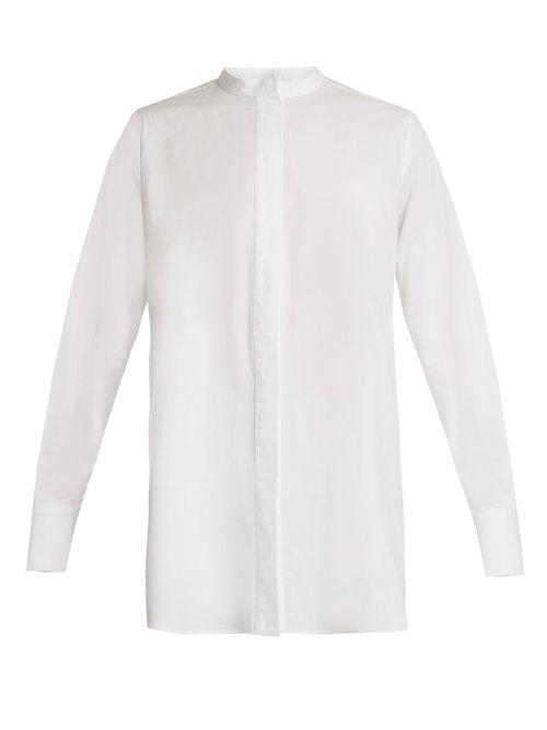 Matchesfashion.com Joseph - Carla Stand Collar Cotton Shirt - Womens - White