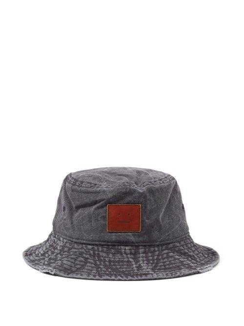 Acne Studios - Face-patch Cotton-canvas Bucket Hat - Mens - Blue