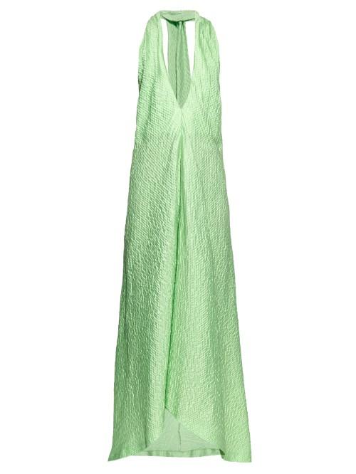 Natasha Zinko Jacquard Cotton-blend Halterneck Dress