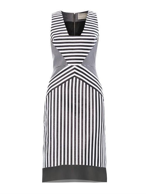 Richard Nicoll Contoured-striped Jacquard Dress