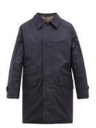Matchesfashion.com Mackintosh - Carluke Reversible Bonded Cotton And Wool Coat - Mens - Navy