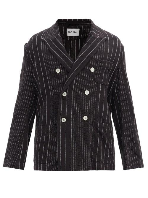 Matchesfashion.com Noma T.d. - Chalk-stripe Brushed Cotton-twill Suit Jacket - Mens - Black