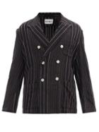 Matchesfashion.com Noma T.d. - Chalk-stripe Brushed Cotton-twill Suit Jacket - Mens - Black