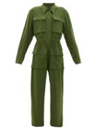 Matchesfashion.com Norma Kamali - Patch-pocket Zipped Jersey Jumpsuit - Womens - Khaki