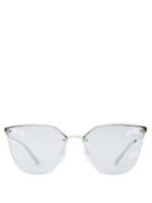 Matchesfashion.com Prada Eyewear - Mirrored Flame Cat Eye Sunglasses - Womens - Black