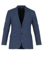 Matchesfashion.com Thom Sweeney - Single Breasted Checked Wool Blend Suit Jacket - Mens - Blue