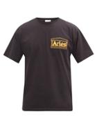 Matchesfashion.com Aries - Noodle-print Cotton-jersey T-shirt - Mens - Black