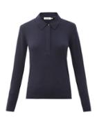 Matchesfashion.com Cefinn - Josie Point-collar Wool Sweater - Womens - Navy
