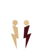 Matchesfashion.com Isabel Marant - Mismatched Lightning Bolt Earrings - Womens - Burgundy