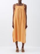 Loup Charmant - Rimini Organic-cotton Crinkle-gauze Dress - Womens - Orange