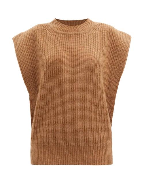 Matchesfashion.com Isabel Marant - Bridget Cap-sleeve Cashmere And Wool Sweater - Womens - Camel