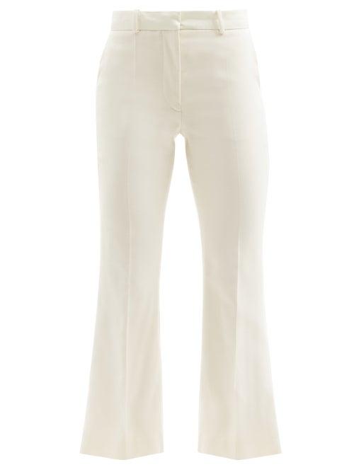 Matchesfashion.com Joseph - Teller High-rise Wool-blend Kick-flare Trousers - Womens - Ivory