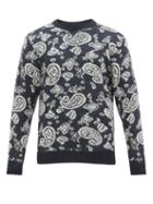 Matchesfashion.com Aries - Paisley Jacquard Sweater - Mens - Navy